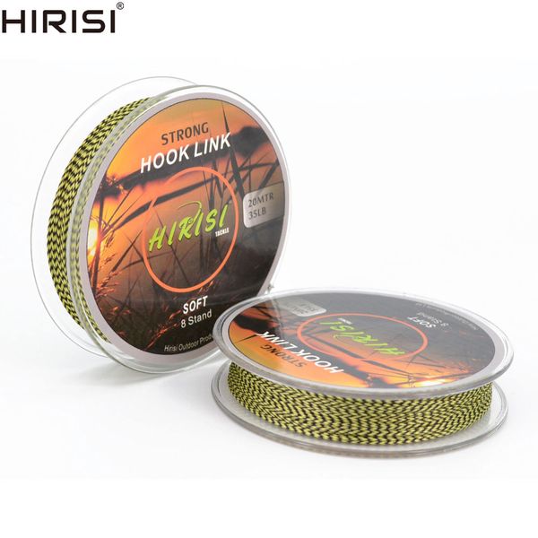 

2pcs carp fishing line braided hook link 8 string 20m 35lb green black mix color for coarse carp fishing tackle