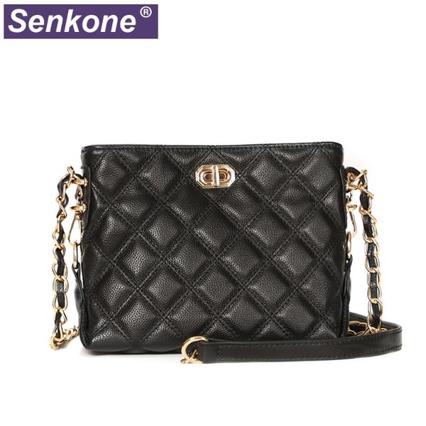

100% genuine leather shoulder bag for women crossbody ladies small bag diamond lattice sac a main cowhide leather messenger bags