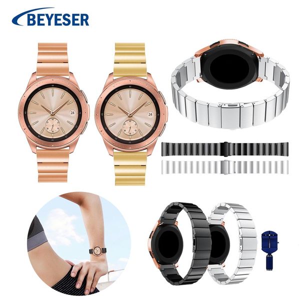 

20mm stainless steel band for samsung gear sport s2 watch business replacement bracelet watchband strap for samsung watch 42mm, Black;brown