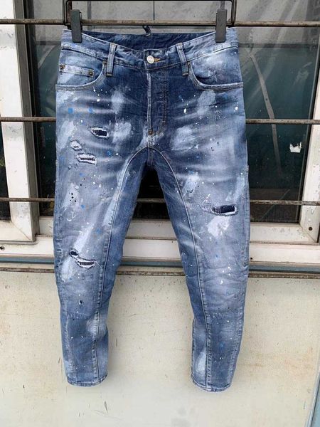 

mens designer jeans denim jean black ripped pants pour hommes men s italy fashion brand biker motorcycle rock revival jeans a78, Blue