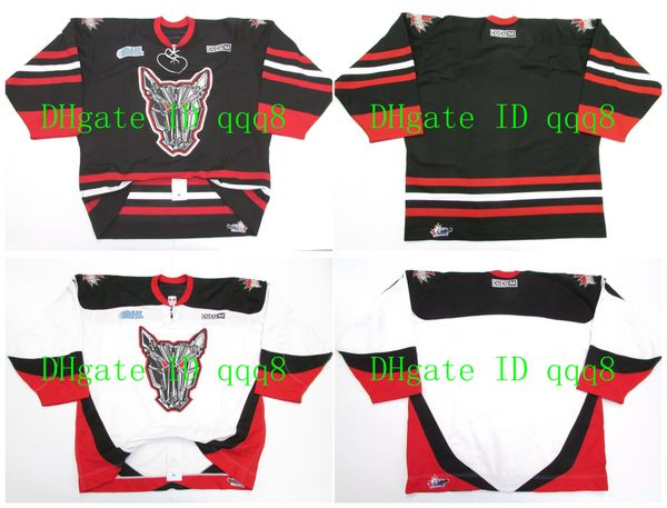 

personalization ohl mississauga icedogs jerseys black white custom any name number 100% stitching custom hockey jerseys, Black;red