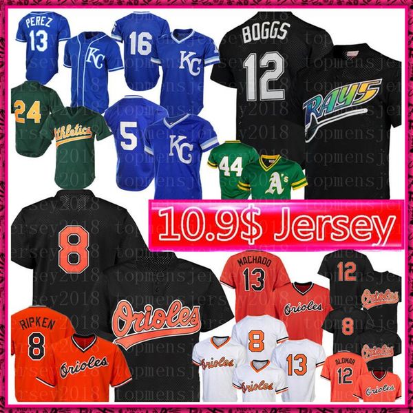 

12 Wade Boggs Tampa Bay Jersey Rays Baltimore Retro Mesh Orioles 8 Cal Ripken Jr. 12 Roberto Alomar Baseball Jerseys 24 Henderson
