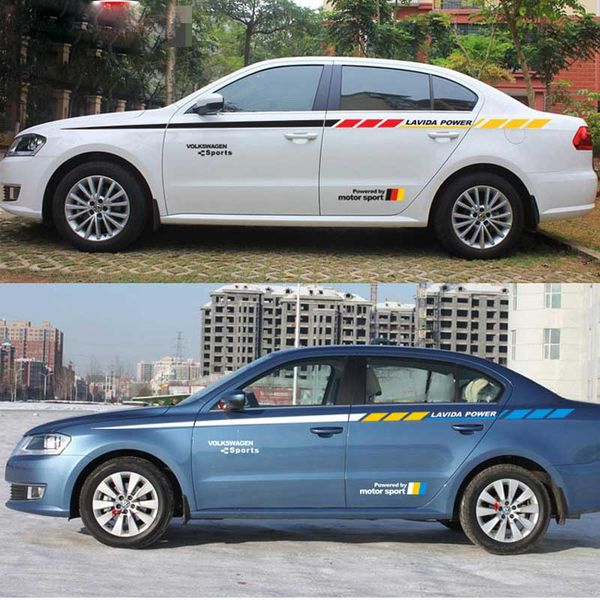 

2pcs/set car cover decals waist vehicle stickers scratching body stickers