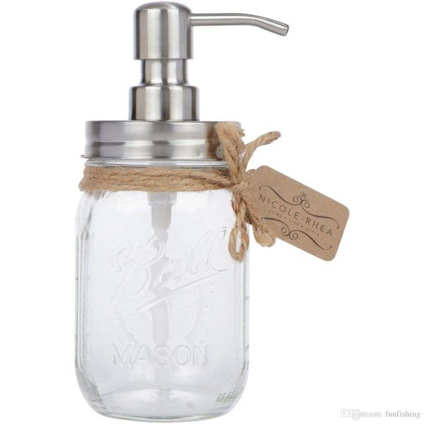 

mason jar мыла руст free 304 стальной лосьон из нержавеющей диспенсер perfect holiday gift для кухни или ванной jar не cluded