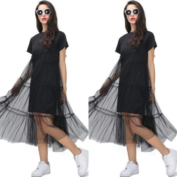 

new summer women fashion casual solid short sleeve party beach dress dress sundress, Black;gray