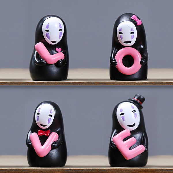 

animation love resin car ornament spirited away faceless man auto car dashboard decoration accessories couple gift