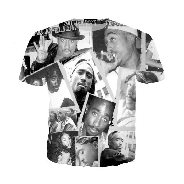 

новые мужчины / женщины смешной рэпер тупак 2pac печально известный b. i. g. biggie smalls 3d печати майка летние топы плюс размер хип-хоп с, White;black