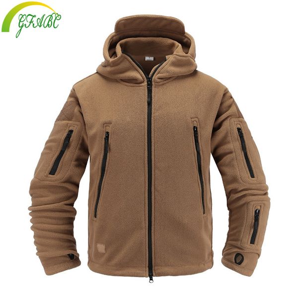 

new outdoor fleece softshell jacket tactical man polartec thermal polar hooded outerwear coat army clothes, Blue;black