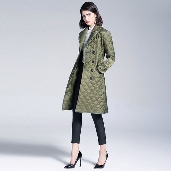 

fashion long jacket women cotton padding coat long slim coat parka jacket womens warm coat size s-2xl, Black