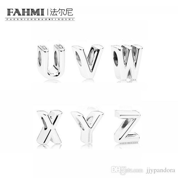 

fahmi 100% 925 sterling silver classic 26 letter women charm personality women diy pendant necklace wholesale, Black