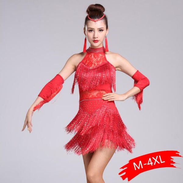 

new 2019 latin dance dress women/girls/lady new fringe salsa/ballroom/tango/cha cha/rumba/samba/latin dresses for dancing, Black;red