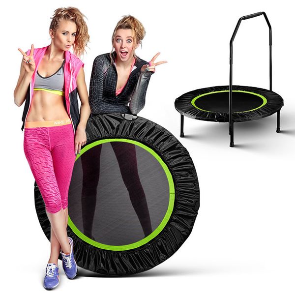 

40ich foldable trampoline rebounder for gym cardio jump workout stability training exercise fitness home entertainment