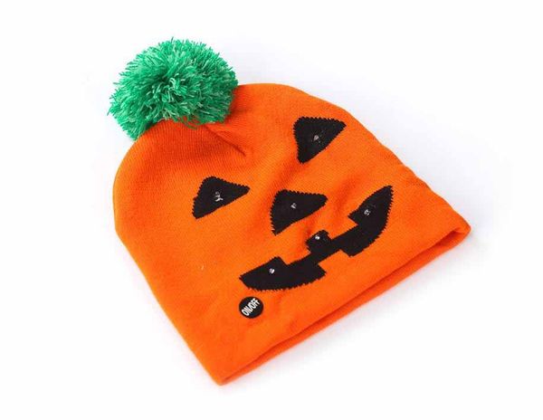 Fashion Led Halloween Knitted Hats Kids Baby Winter Warm Beanies