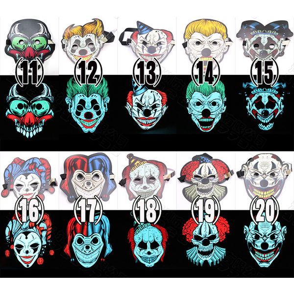 

halloween mask led light up party masks festival cosplay costume supplies sugar skull mascara animal joke carnival horror