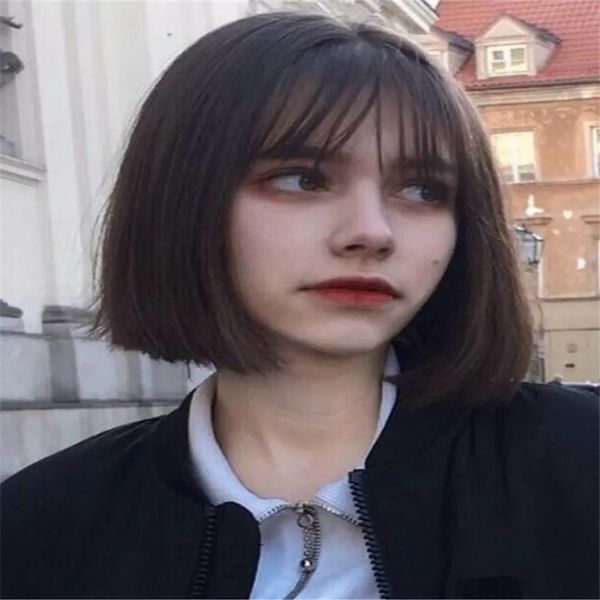 Wig Female Short Hair Fashion Air Bangs Bobo Wave Head Short