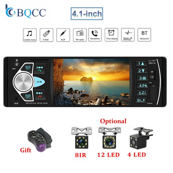 

car radio 1 din 4022d fm auto audio stereo bluetooth autoradio support rear view camera steering wheel contral hands aux