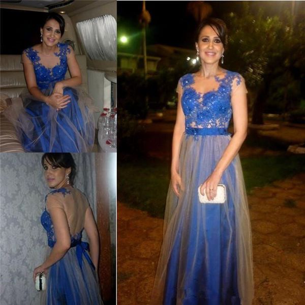 

royal blue mother of the bride dresses jewel see through wedding guest gowns floor length appliques beads plus size mother dresses z149, Black;red
