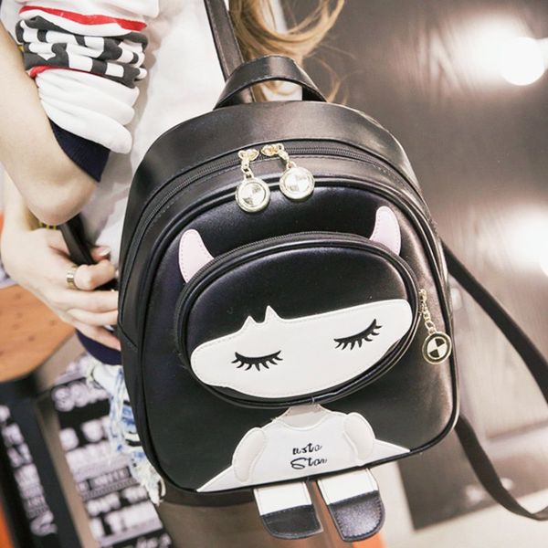 

2019 spring and summer new printing backpack female korean version of the simple student wild backpack female college wind bag handbag