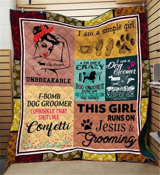 

pug poodle 3d printed school home sofa cover quilt queen size kids blankets for beds soft sofa outdoor camping quilt