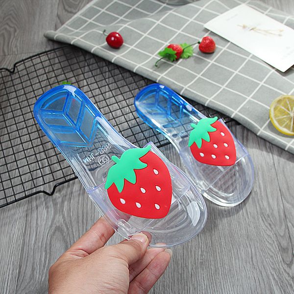 

girls slippers summer kids sandals transparent girls beach shoes kids shoes slippers, Black;red