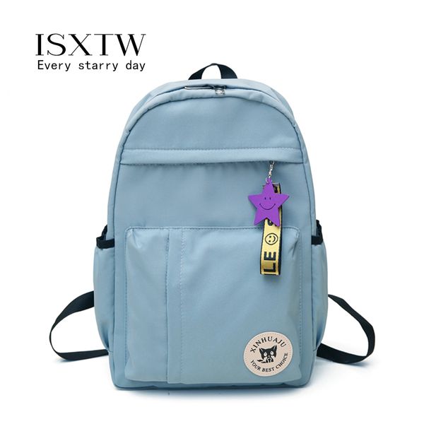 

isxtw new waterproof nylon backpack for women canvas bag multi pocket travel backpacks female school bag for teenage girls /c17