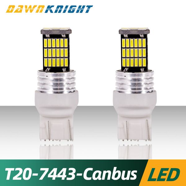 

2pcs t20 7443 поворотник лампочка tail brake light 4014 45smd canbus нет ошибок т20 7443 w21 / 5w автомобиль водить сигнальная лампа противо