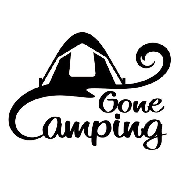 

16*11.6cm gone camping tent car decal sticker funny car window bumper novelty jdm drift vinyl decal sticker