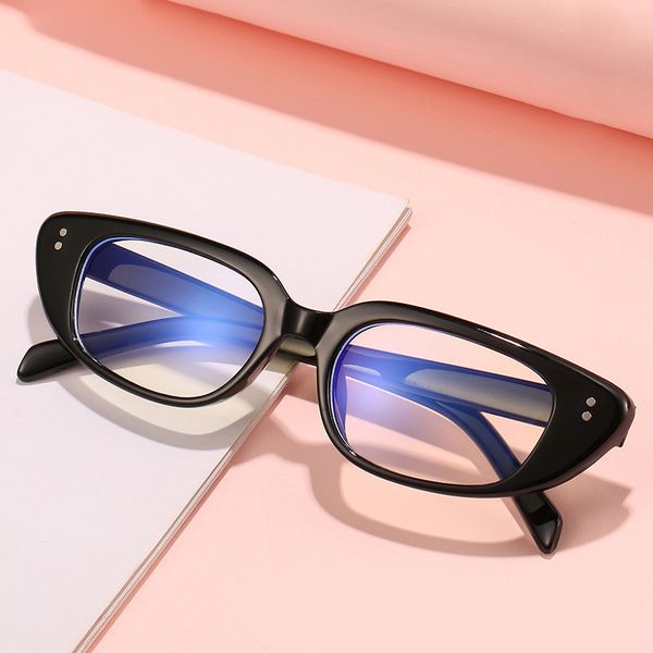 

computer glasses fashion rectangle anti blue ray glasses blue light blocking cat eye uv gaming filter for women, White;black