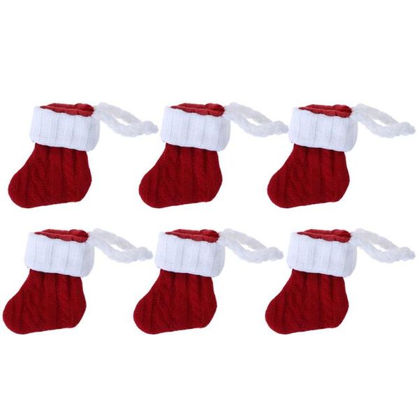 

6pcs/set christmas tableware cover spoon fork knitwear sock storage decor