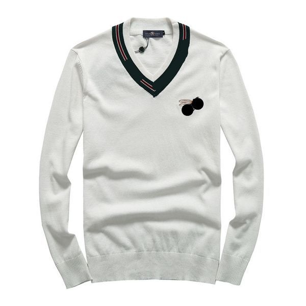 

man black winter embroidery bees knit casual sweaters casual pullover asian plug size drake plus size -2xl sale, White;black
