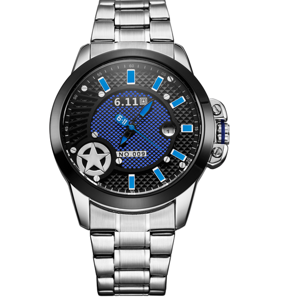 

2019 new 6.11 brand men's watch solar quartz relogio masculino pelectric watch calendar light kinetic energy men reloj, Slivery;brown