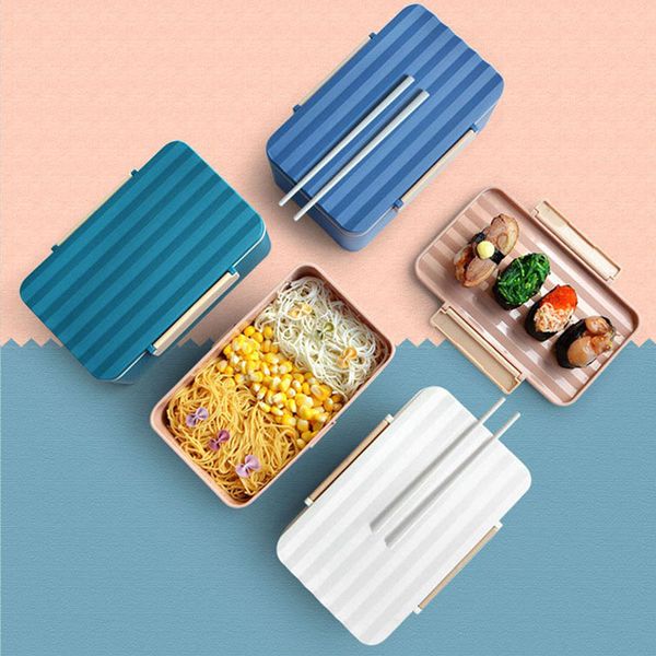 

900ml portable lunch box with chopsticks student picnic bento boxes microwave dinnerware food storage container