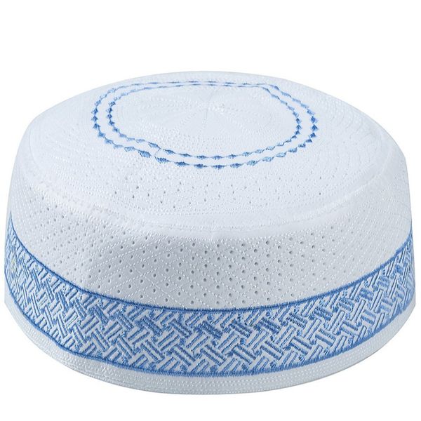 

men islamic muslim prayer hats kippah egyptian kufi embroidered koofi cap pakistani namaz beanies hat blue musulman veludo, Red