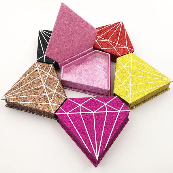 

eyelash packaging empty diamond lash box glitter mink eyelash case without eyelashes rhinestones eyelashes packing 10pcs/box