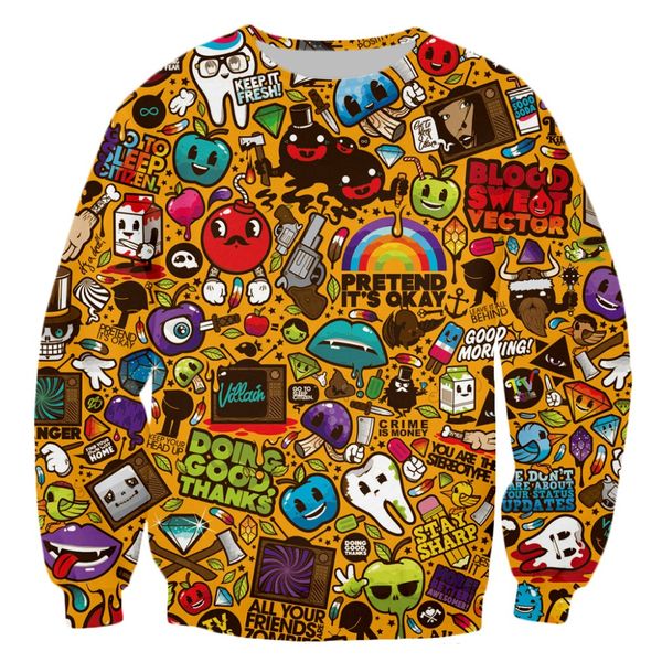 

new fashion classic characters cartoon sweatshirt men/women 3d printed sweatshirt fashion casual crewneck pullovers b454, Black
