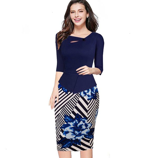 

ladies dresses bodycon dress autumn print floral patchwork button casual dress business zip back bodycon summer office dress b288, Black;gray