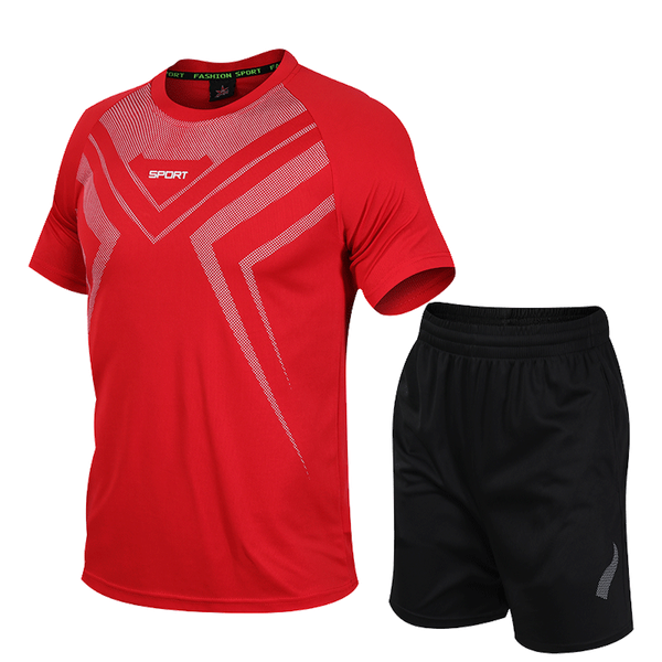 

2 pieces / set men's compression sportswear gym fitness sports loose running clothes quick dry men's track and field sportswear, Black;blue