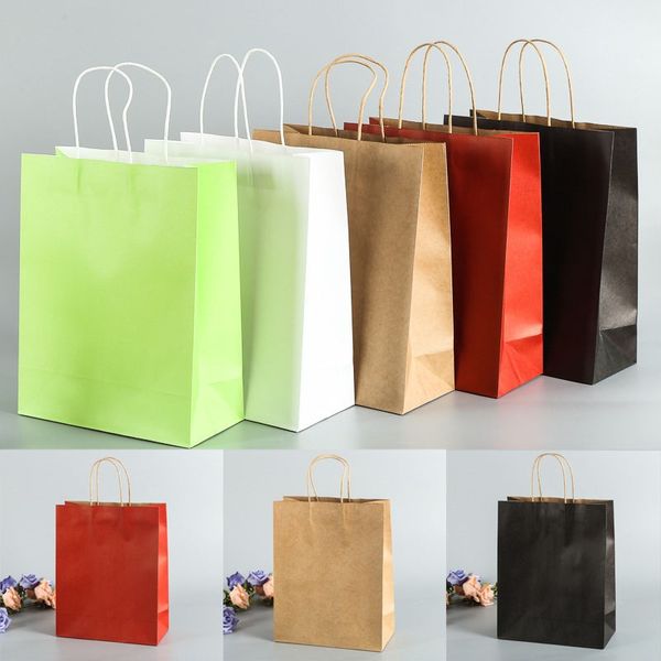 

environment friendly kraft paper bag portable gift bag with handles store packaging bag shopping bags gift wrap dhl fa2321