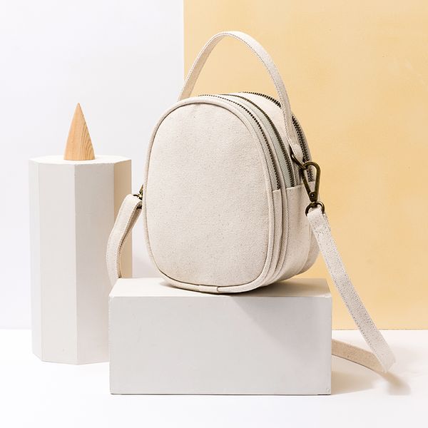 

shangxin canvas portable small round bag art small fresh fairy fashion wild messenger bag