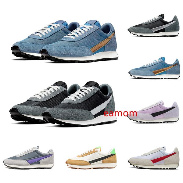 

waffle daybreak sp platform casual shoes men women sneakers white university red metallic gold mens trainer sports size 36-45, Black