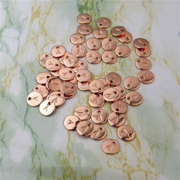 

10mm 26 initial letters double sides pendant charms for bangle bracelets necklace a-z alphabet diy jewelry findings & components, Bronze;silver