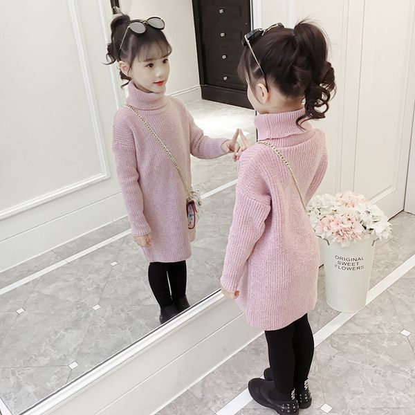 

girl high lead sweater autumn and winter new pattern children knitting upper garment, Blue