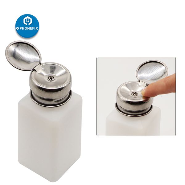 

180ml 250ml component pot bottle plastic alcohol bottle plastic liquid alcohol press nail polish remover dispenser cleaning tool