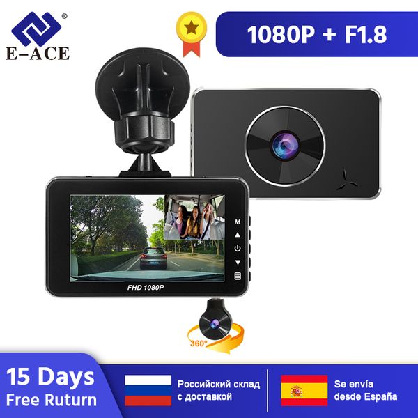 

e-ace b15 car dvr 3.0 inch ips mini dashcam fhd 1080p video recorder dual lens car camera super night vision auto registrator