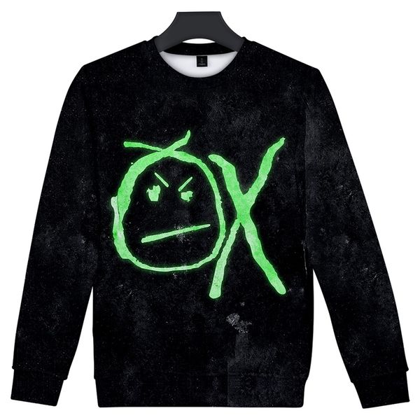 

young rapper maox ox 2019 new 3d round neck sweatshirt men/women hip hop harajuku oversize clothes, Black