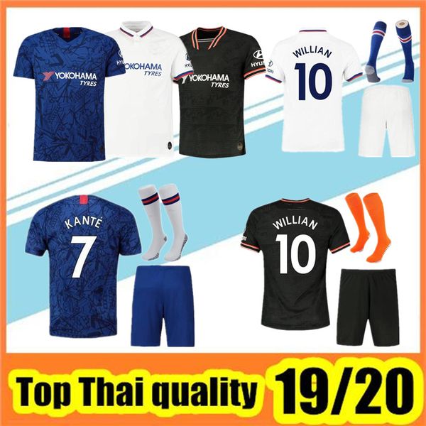 

2020 kit+sock pulisic morata kante soccer jerseys 19 20 camisetas kits kovacic giroud pedro rudiger maillots football shirt, Black;yellow