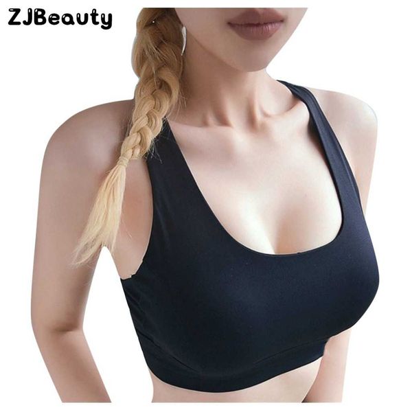 

women no steel ring cross extra-elastic breathable sports gym fitness quick dry seamless push up running sport bra #g4, White;black
