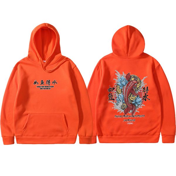 

men's hoodies & sweatshirts moda 2021 nuevos hombres cool hip hop para sudaderas con capucha estilo japonés koi casual streetwear hombr, Black