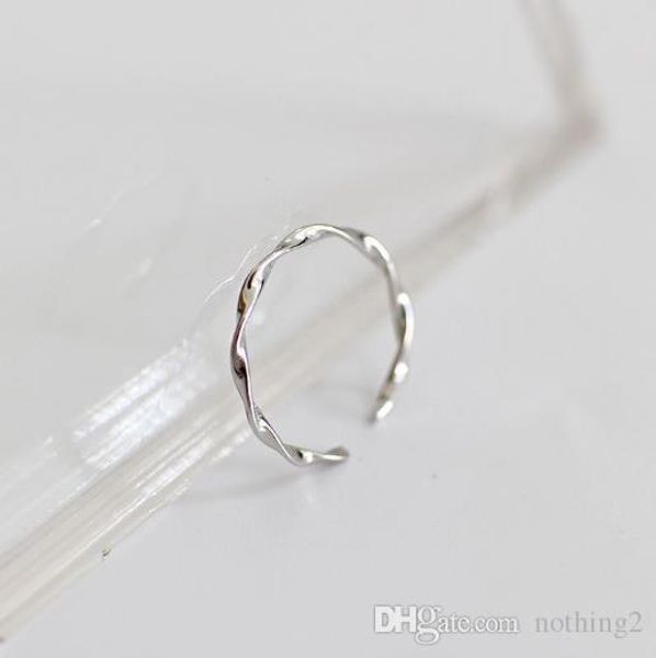 

s925 sterling silver jewelry design ring for women simple temperament wavy open design ring adjustable ring with opening