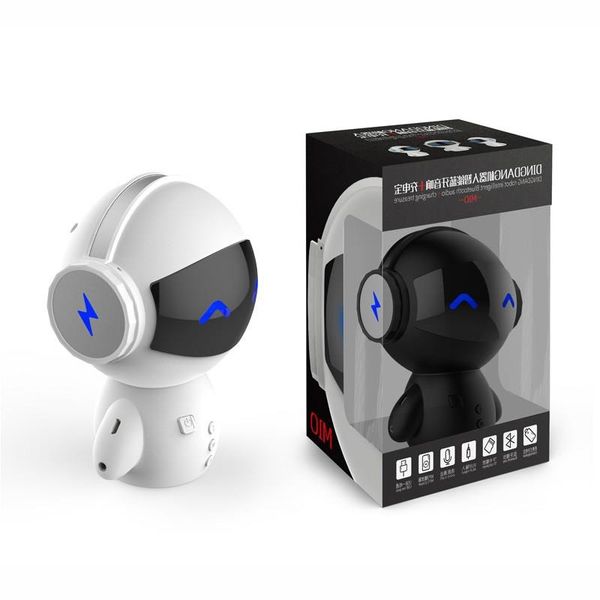 

Newest DingDang Cute M10 portable Robot Bluetooth Speaker Stereo Handsfree with power bank AUX TF MP3 Music Player 30pcs